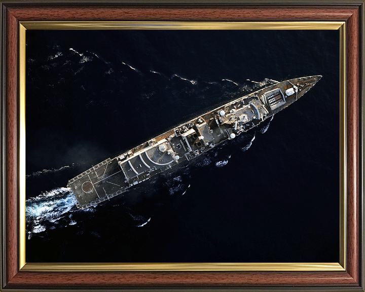 HMS Northumberland (F238) Photo Print - From Above 2008 - Royal Navy Type 23 Frigate Hampshire Prints 10 x 8 Classic Frame No