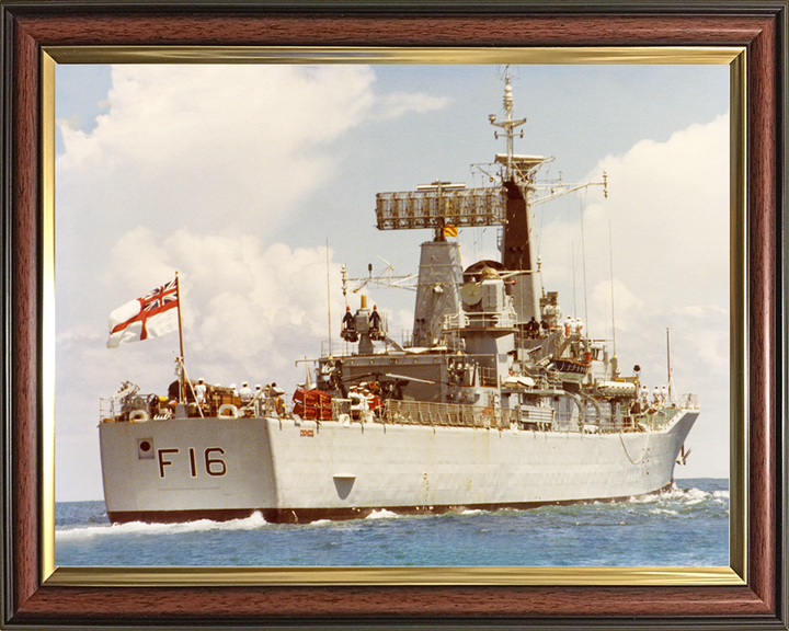 HMS Diomede (F16) Royal Navy Leander Class Frigate Starboard Quarter View Photo Print Wall Art Decor Posters, Prints, & Visual Artwork Hampshire Prints 10 x 8 Classic Frame No