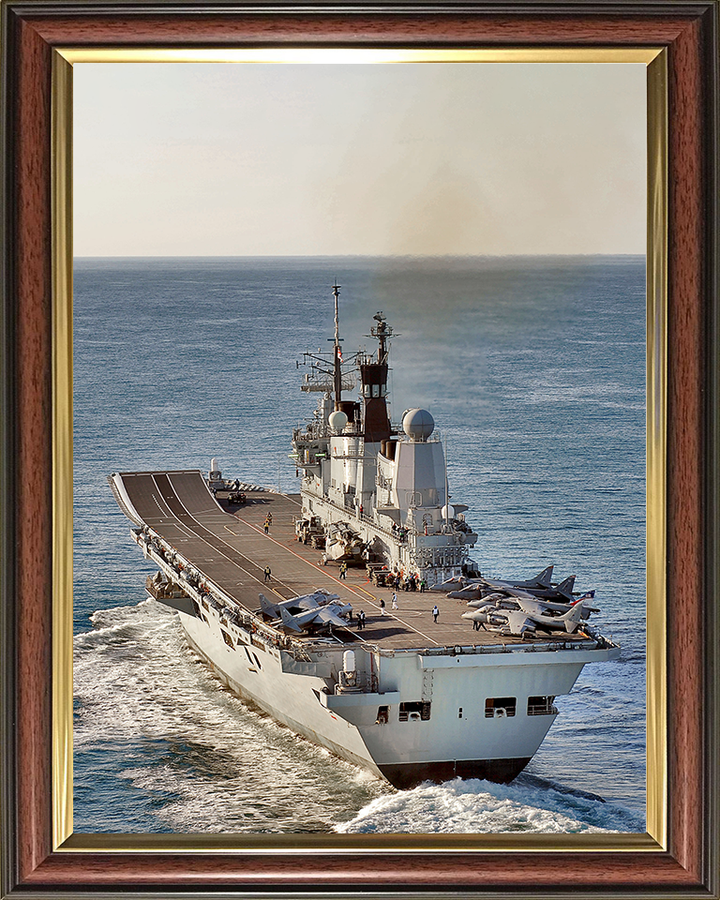 HMS Ark Royal (R07) Photo Print - Stern View 2010 - Royal Navy Invincible Class Aircraft Carrier Hampshire Prints 10 x 8 Classic Frame No
