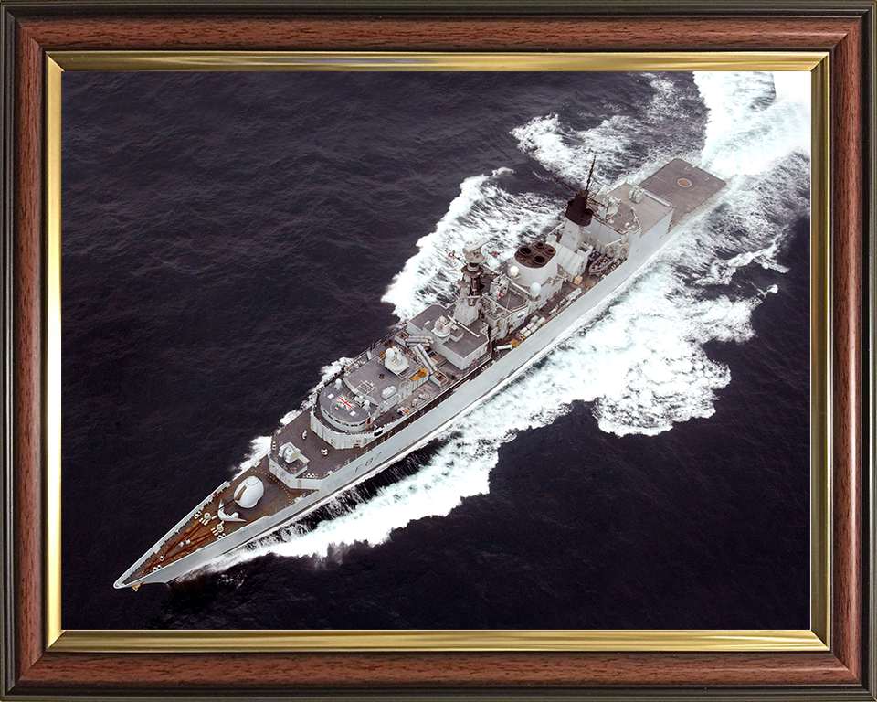 HMS Chatham (F87) Royal Navy Type 22 Frigate From The Air Photo Print Wall Art Decor Posters, Prints, & Visual Artwork Hampshire Prints 10 x 8 Classic Frame No