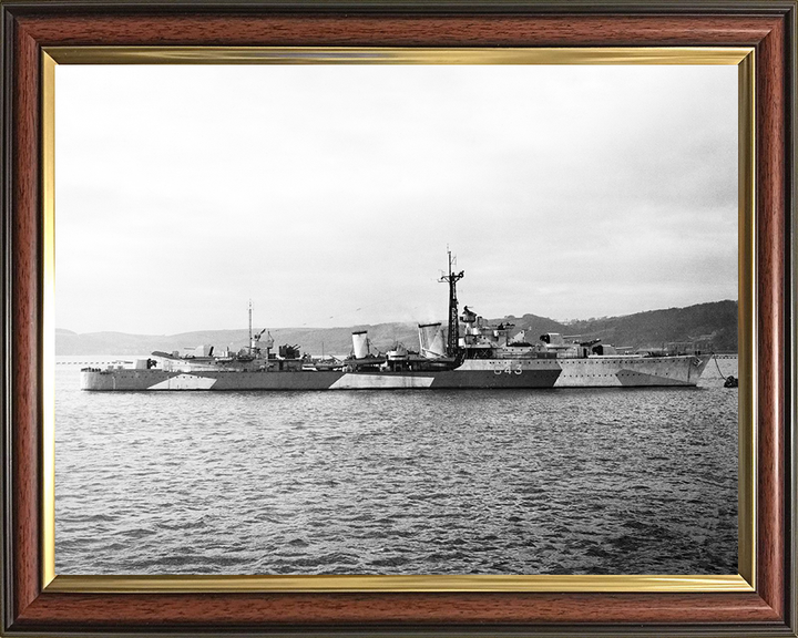 HMS Tartar G43 (F43) Photo Print - At a buoy Apr 1944 - Royal Navy Tribal class Destroyer Hampshire Prints 10 x 8 Classic Frame No