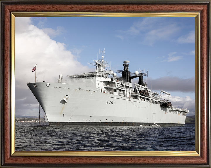 HMS Albion (L14) Royal Navy Albion Class Amphibious Ship Port Bow View Photo Print Wall Art Naval Decor UK Posters, Prints, & Visual Artwork Hampshire Prints 10 x 8 Classic Frame No