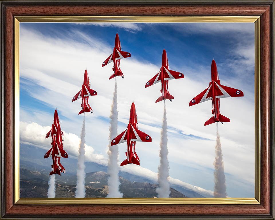 RAF Red Arrows Vertical Climb Closeup Photo Print - Royal Air Force Aircraft Hampshire Prints 10 x 8 Classic Frame No