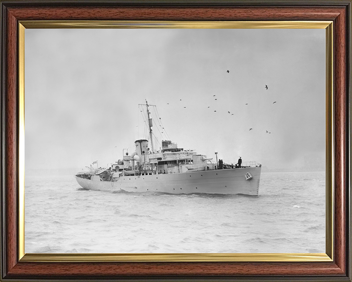 HMS Anchusa (K186) Royal Navy Flower Class Corvette Liverpool 1941 Warship Photo Print Wall Art Decor Posters, Prints, & Visual Artwork Hampshire Prints 10 x 8 Classic Frame No