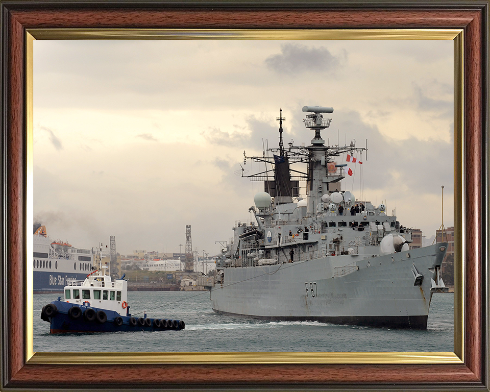HMS Chatham (F87) Photo Print - Leaving Piraeus 2010 - Royal Navy Type 22 Frigate Posters, Prints, & Visual Artwork Hampshire Prints 10 x 8 Classic Frame No