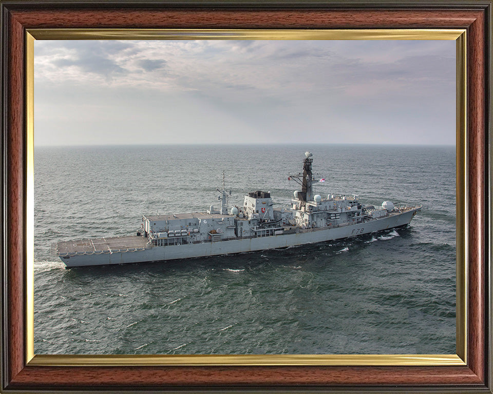 HMS Kent (F78) Photo Print - High Starboard View - Royal Navy Type 23 Frigate Hampshire Prints 10 x 8 Classic Frame No