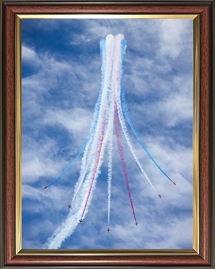 RAF Red Arrows displaying Photo Print - Royal Air Force Aircraft Hampshire Prints 10 x 8 Classic Frame No