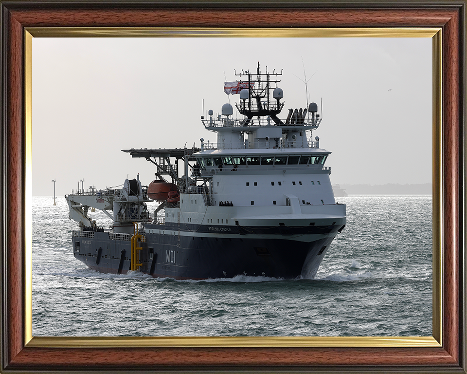 HMS Stirling Castle (M01) Photo Print - Enters Portsmouth 2025 - Royal Navy Mine Countermeasures Support Vessel