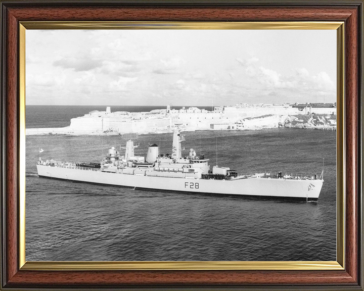 HMS Cleopatra (F28) Royal Navy Leander Class Frigate Valletta Malta Photo Print Wall Art Decor Posters, Prints, & Visual Artwork Hampshire Prints 10 x 8 Classic Frame No