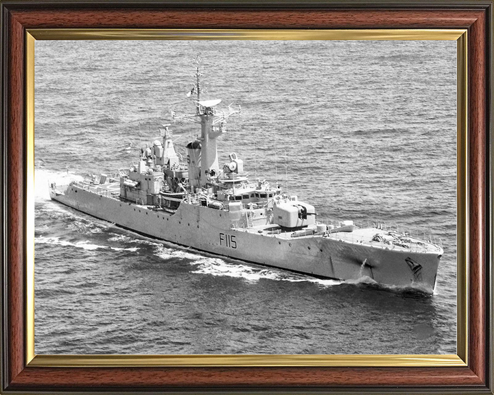 HMS Berwick (F115) Royal Navy Rothesay Class Frigate High Starboard Bow View Photo Print Wall Art Decor Posters, Prints, & Visual Artwork Hampshire Prints 10 x 8 Classic Frame No