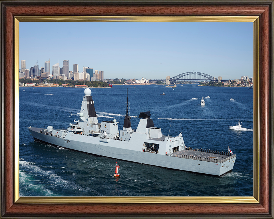 HMS Daring (D32) Royal Navy Type 45 Destroyer Sydney Harbour 2013 Photo Print Wall Art Decor Posters, Prints, & Visual Artwork Hampshire Prints 10 x 8 Classic Frame No