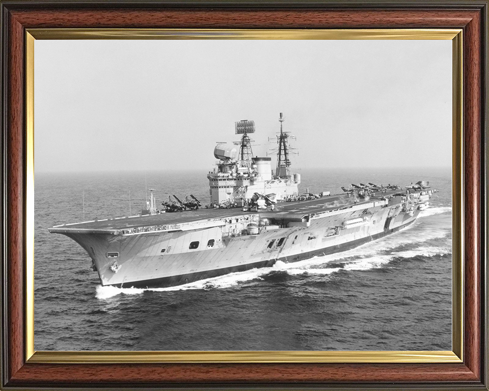 HMS Eagle (R05) Royal Navy Audacious Class Aircraft Carrier Flight Deck View Photo Print Wall Art Decor Posters, Prints, & Visual Artwork Hampshire Prints 10 x 8 Classic Frame No