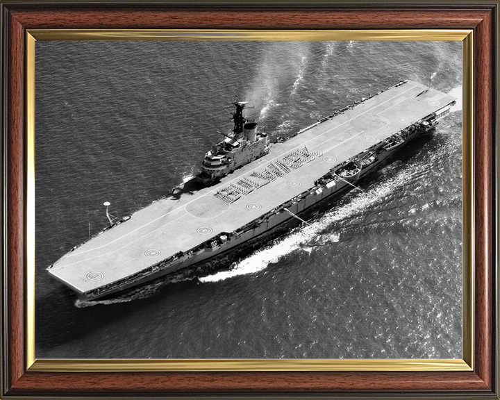 HMS Bulwark (R08) Royal Navy Centaur Class Fleet Carrier From the Air Photo Print Wall Art Decor Posters, Prints, & Visual Artwork Hampshire Prints 10 x 8 Classic Frame No
