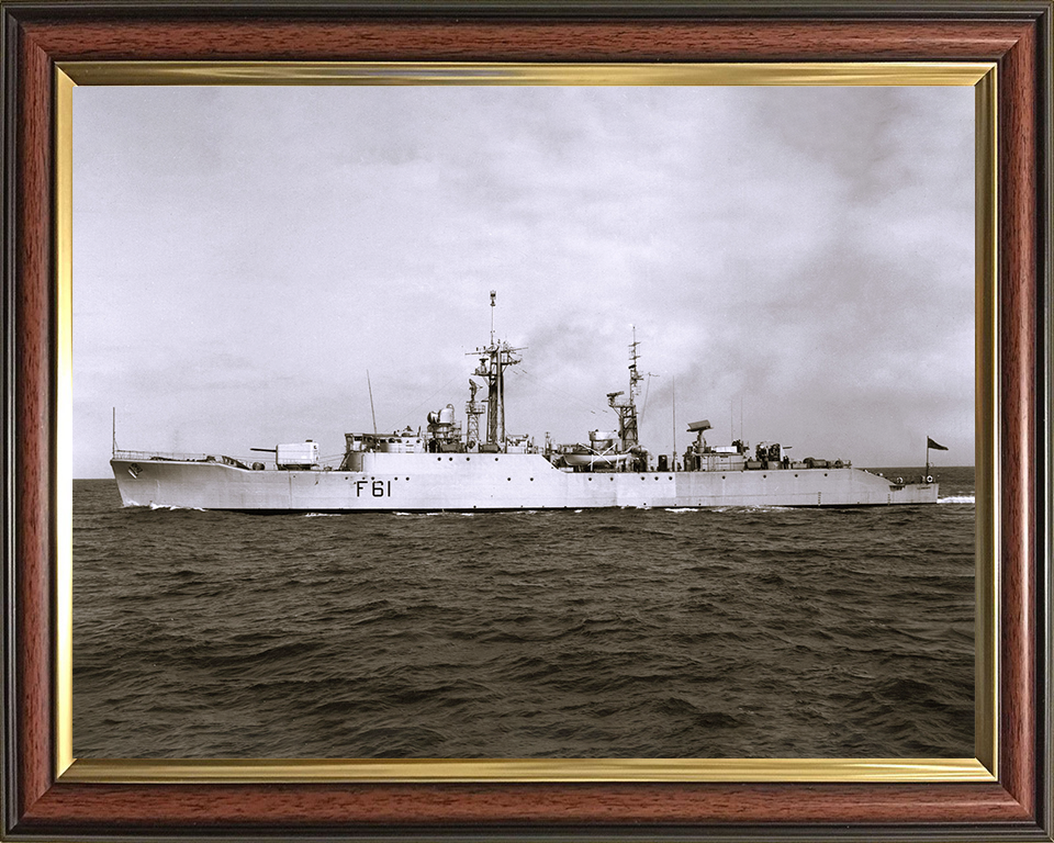 HMS Llandaff (F61) - At Sea 1959 - Royal Navy Salisbury Class Frigate Photo Print Wall Art Naval Decor UK Posters, Prints, & Visual Artwork Hampshire Prints 10 x 8 Classic Frame No