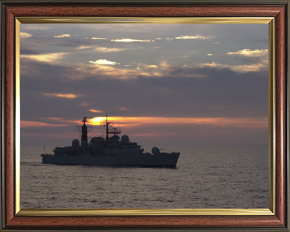HMS Newcastle (D87) Photo Print - Sunset Silhouette 2000 - Royal Navy Type 42 Destroyer