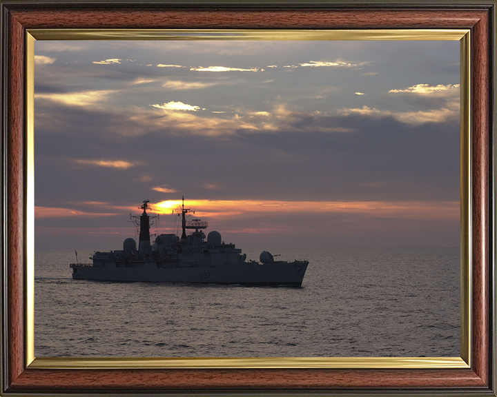 HMS Newcastle (D87) Photo Print - Sunset Silhouette 2000 - Royal Navy Type 42 Destroyer