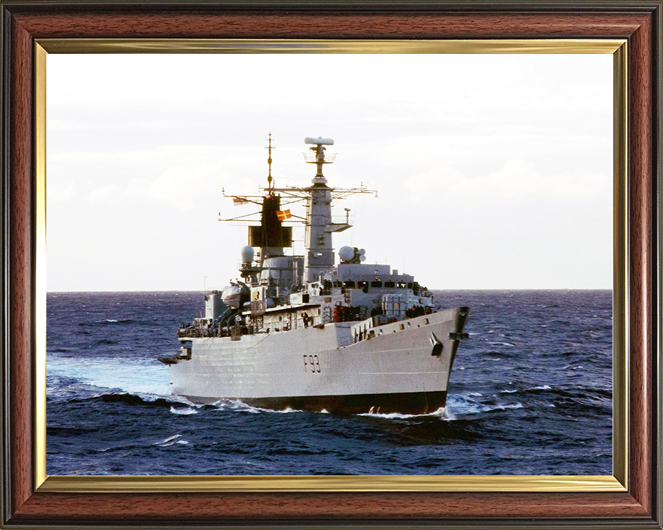 HMS Beaver (F93) Royal Navy Type 22 Frigate Starboard Bow View Photo Print Wall Art Decor Posters, Prints, & Visual Artwork Hampshire Prints 10 x 8 Classic Frame No