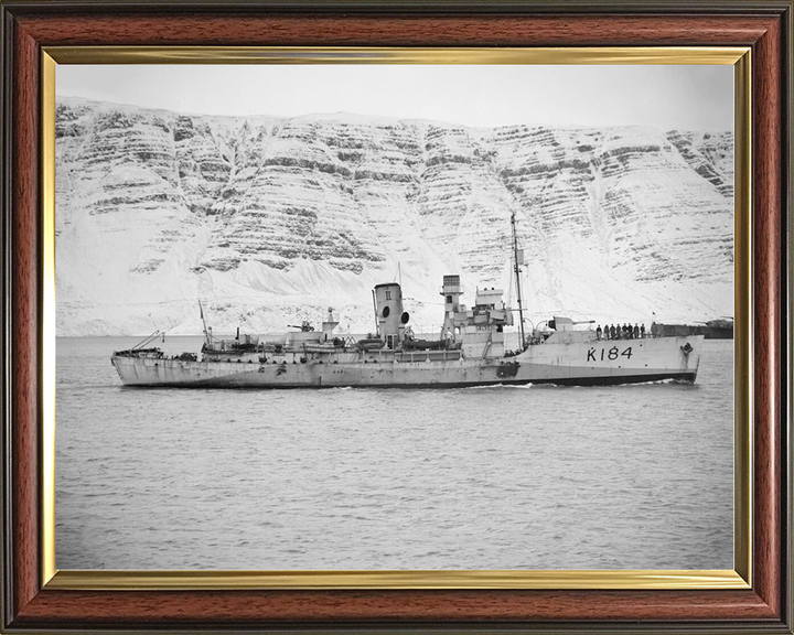 HMS Abelia (K184) Royal Navy Flower Class Corvette Photo Print Warship Wall Art Posters, Prints, & Visual Artwork Hampshire Prints 10 x 8 Classic Frame No