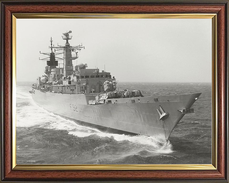 HMS Boxer (F92) Royal Navy Type 22 Frigate In Black and White Photo Print Wall Art Decor Posters, Prints, & Visual Artwork Hampshire Prints 10 x 8 Classic Frame No