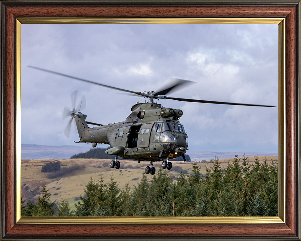 RAF Puma HC2 Helicopter in flight Photo Print - Royal Air Force Aircraft Hampshire Prints 10 x 8 Classic Frame No