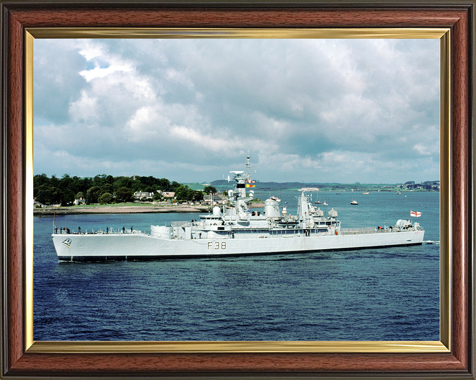 HMS Arethusa (F38) Royal Navy Leander Class Port Side View In Colour Frigate Photo Print Wall Art Decor Posters, Prints, & Visual Artwork Hampshire Prints 10 x 8 Classic Frame No