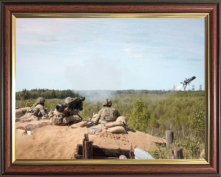 Royal Marine Commandos firing a Javelin Missile Photo Print - 45 Commando Hampshire Prints 10 x 8 Classic Frame No