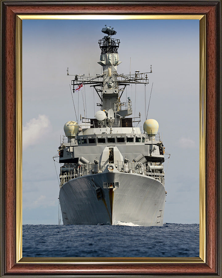 HMS Lancaster (F229) Photo Print - Low Bow View - Royal Navy Type 23 Frigate Hampshire Prints 10 x 8 Classic Frame No