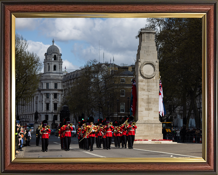 Band of the Coldstream Guards march past The Cenotaph Photo Print - British Army Hampshire Prints 10 x 8 Classic Frame No