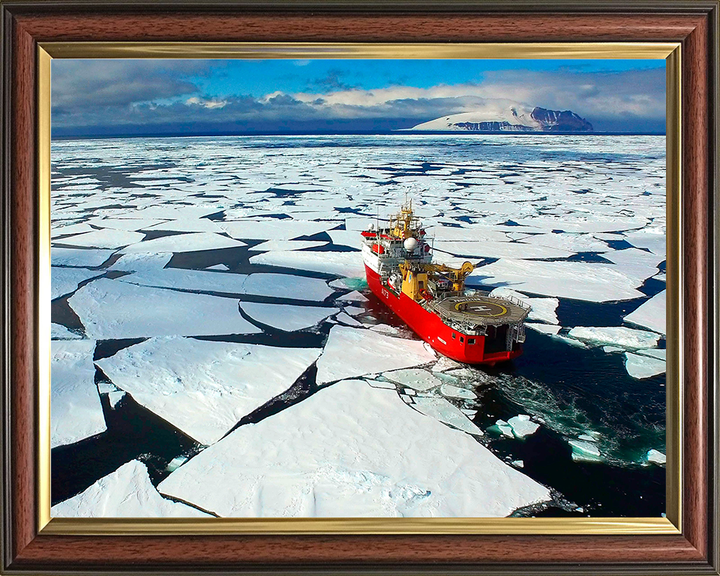 HMS Protector (A173) Photo Print - Antarctic 2016 - Royal Navy Ice Patrol Vessel Hampshire Prints 10 x 8 Classic Frame No