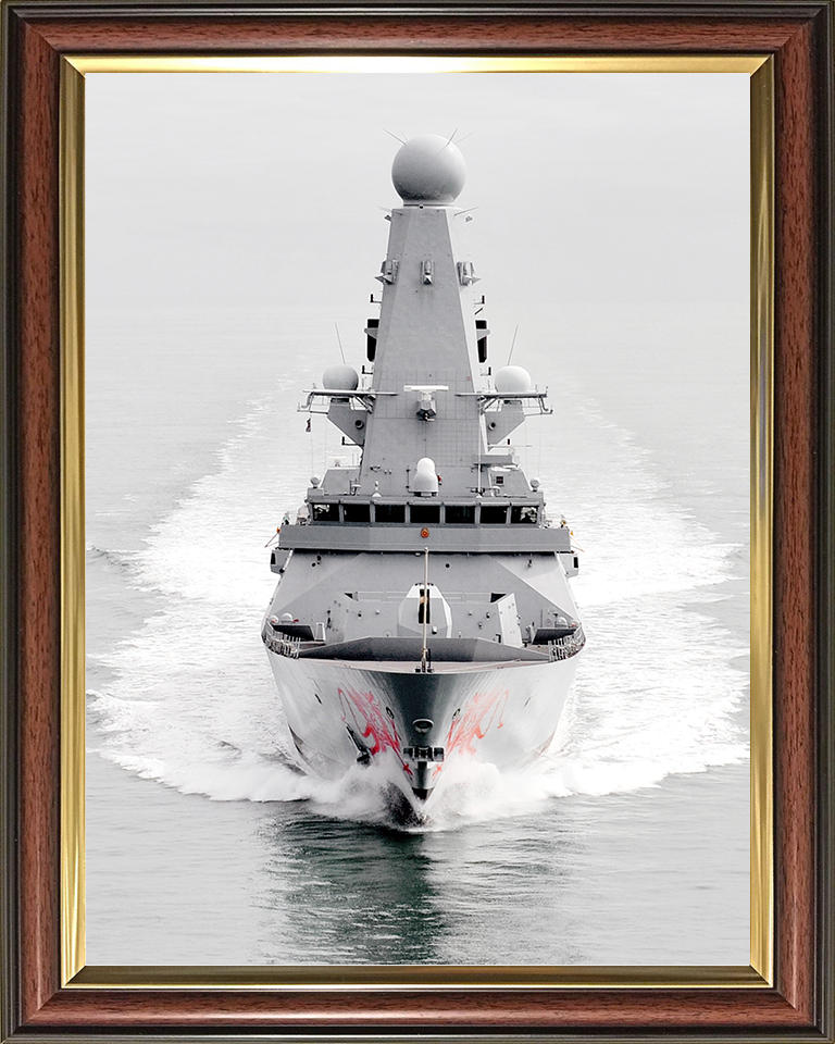 HMS Dragon (D35) Royal Navy Type 45 Destroyer Bow View 2011 Photo Print Wall Art Decor Posters, Prints, & Visual Artwork Hampshire Prints 10 x 8 Classic Frame No