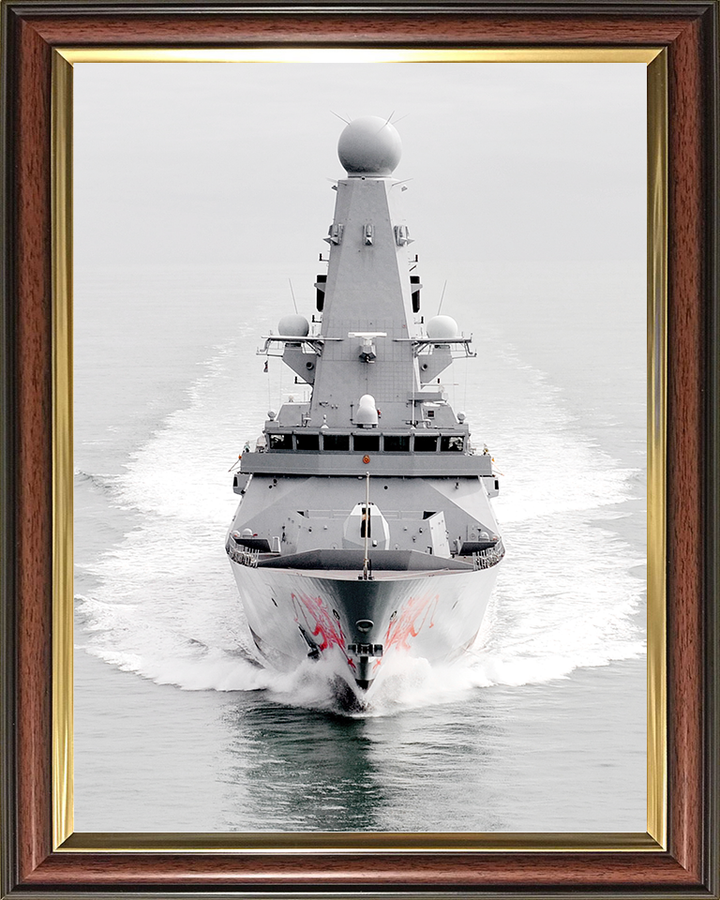 HMS Dragon (D35) Royal Navy Type 45 Destroyer Bow View 2011 Photo Print Wall Art Decor Posters, Prints, & Visual Artwork Hampshire Prints 10 x 8 Classic Frame No