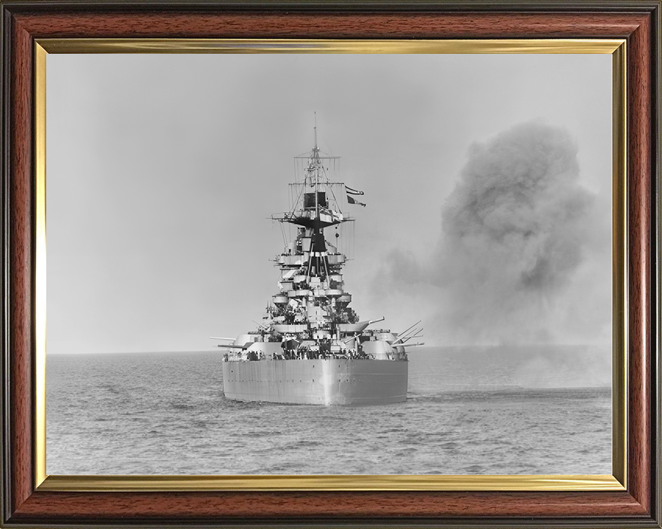 HMS Rodney (29) Royal Navy Nelson Class Battleship Normandy 1944 Photo Print Wall Art Poster Posters, Prints, & Visual Artwork Hampshire Prints 10 x 8 Classic Frame No