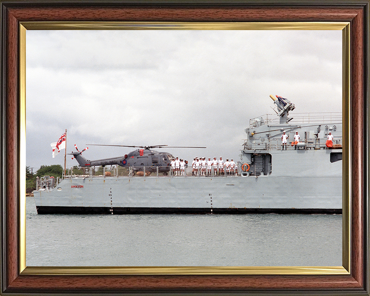 HMS Amazon (F169) Photo Print - Pearl Harbour 1986 - Royal Navy Type 21 Frigate Hampshire Prints 10 x 8 Classic Frame No