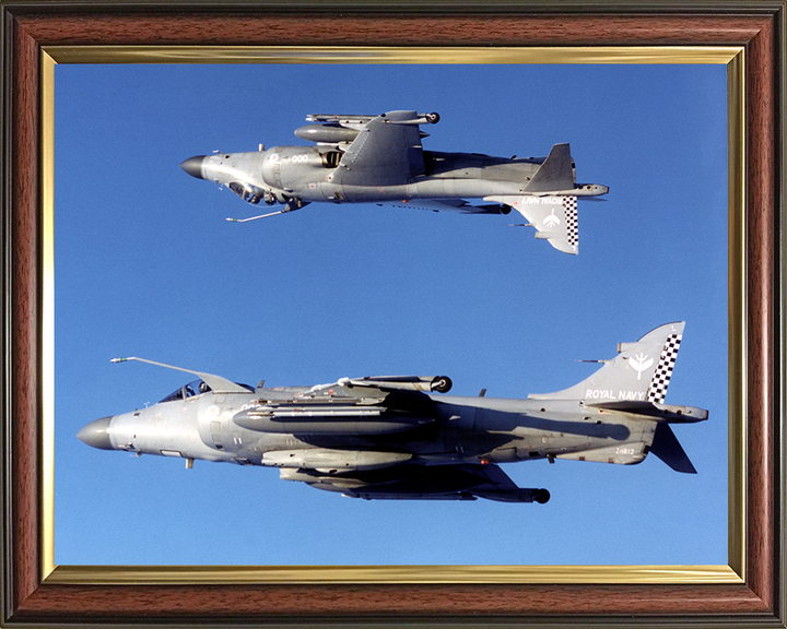 Harrier Jet inverted over a Harrier Photo Print - Royal Navy Aircraft Posters, Prints, & Visual Artwork Hampshire Prints 10 x 8 Classic Frame No