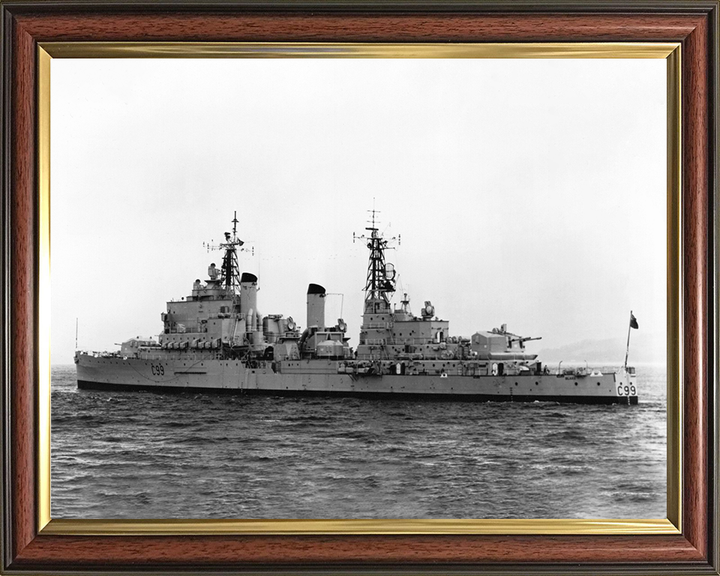 HMS Blake (C99) Photo Print - At Sea 1961 - Royal Navy Tiger Class Light Cruiser Posters, Prints, & Visual Artwork Hampshire Prints 10 x 8 Classic Frame No