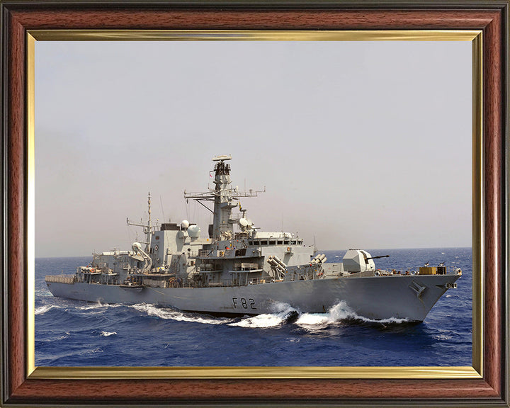 HMS Somerset (F82) Photo Print - Starboard View - Royal Navy Type 23 Frigate Hampshire Prints 10 x 8 Classic Frame No
