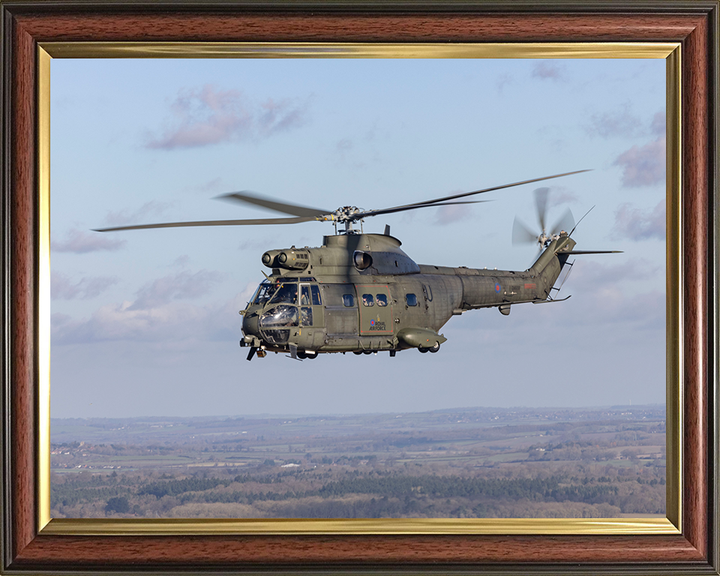 RAF Puma HC2 Helicopter in flight Photo Print - Royal Air Force Aircraft Hampshire Prints 10 x 8 Classic Frame No