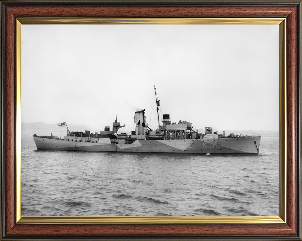 HMS Clematis (K36) Royal Navy Flower Class Corvette Starboard Beam View Photo Print Wall Art Decor Posters, Prints, & Visual Artwork Hampshire Prints 10 x 8 Classic Frame No