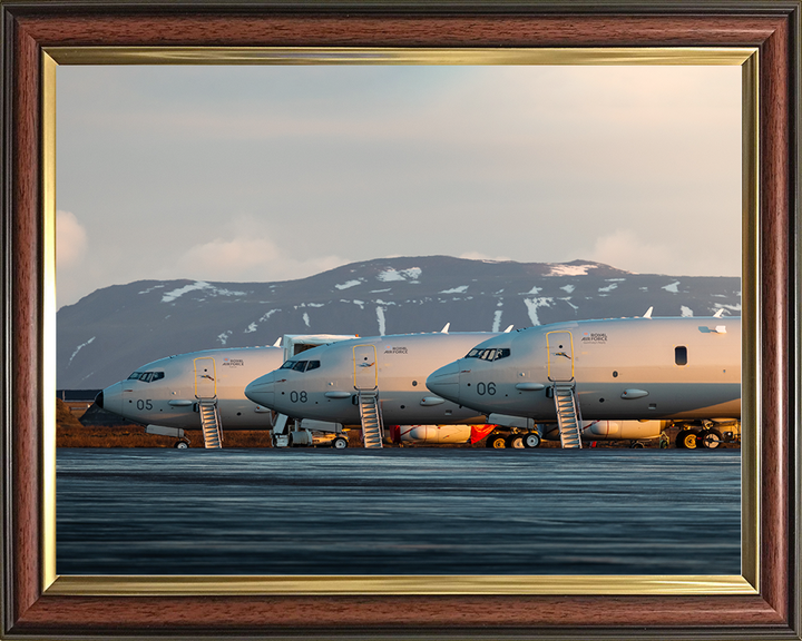 RAF Poseidon MRA1 (P8A) parked on the apron Royal Air Force Aircraft Photo Print Wall Art Aviation Decor UK Posters, Prints, & Visual Artwork Hampshire Prints 10 x 8 Classic Frame No