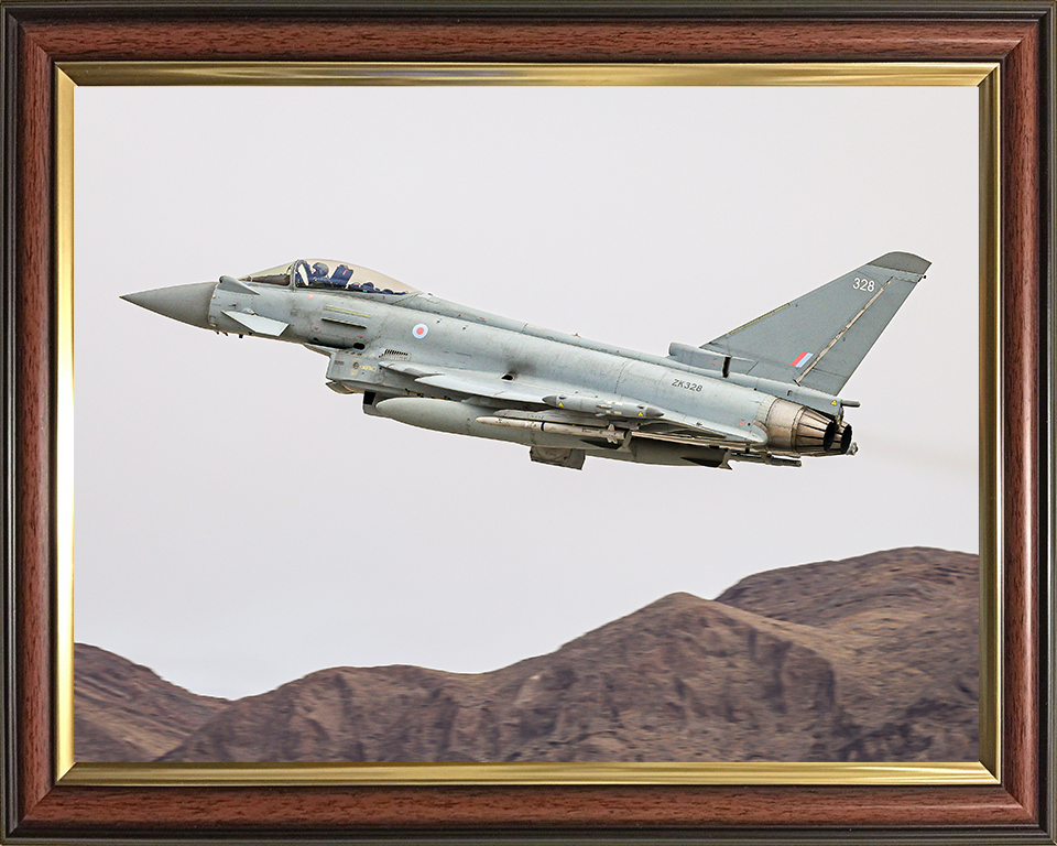 RAF Typhoon Taking Off Photo Print - Royal Air Force Aircraft Hampshire Prints 10 x 8 Classic Frame No