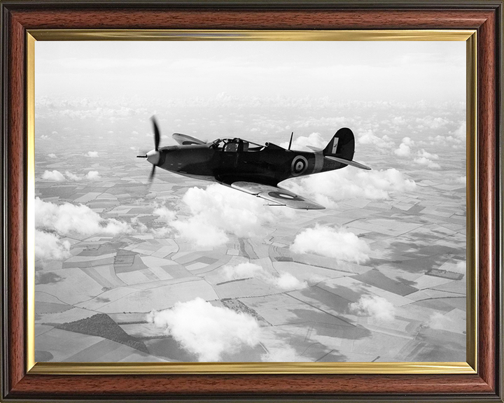 RAF Bell P-39 Airacobra Mk 2 in flight Photo Print - Royal Air Force Aircraft Hampshire Prints 10 x 8 Classic Frame No