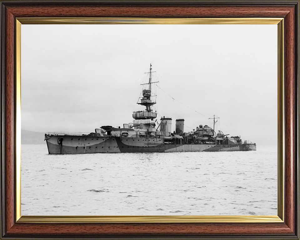 HMS Cardiff (D58) Royal Navy C Class Light Cruiser Port Side View Photo Print Wall Art Decor Posters, Prints, & Visual Artwork Hampshire Prints 10 x 8 Classic Frame No