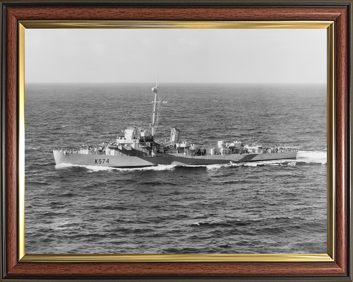 HMS Thornborough (K574) Photo Print - At Sea - Royal Navy Captain Class Frigate Hampshire Prints 10 x 8 Classic Frame No