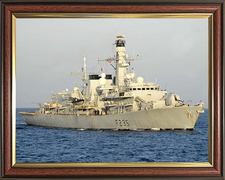 HMS Monmouth (F235) Photo Print - Starboard View - Royal Navy Type 23 Frigate Hampshire Prints 10 x 8 Classic Frame No