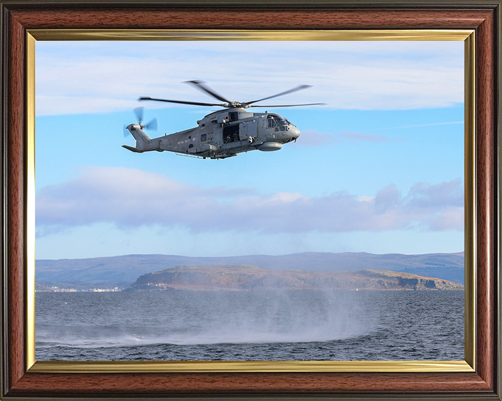 Merlin Helicopter Hovering above the sea Photo Print - Royal Navy Aircraft