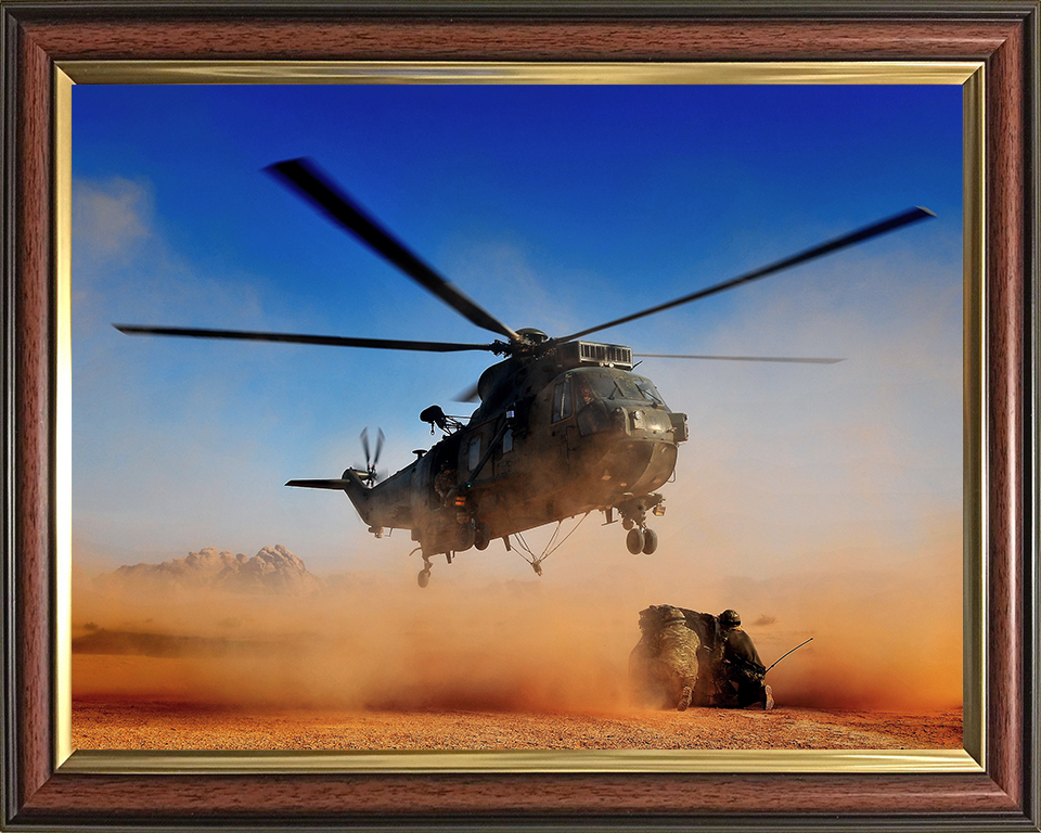 Sea King Helicopter Load Lifting in Jordan 2013 Photo Print - Royal Navy Aircraft Posters, Prints, & Visual Artwork Hampshire Prints 10 x 8 Classic Frame No