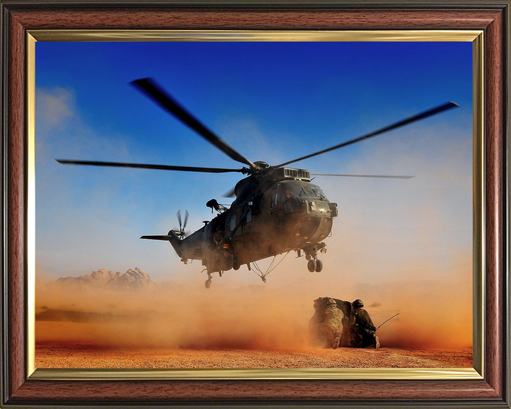 Sea King Helicopter Load Lifting in Jordan 2013 Photo Print - Royal Navy Aircraft Posters, Prints, & Visual Artwork Hampshire Prints 10 x 8 Classic Frame No