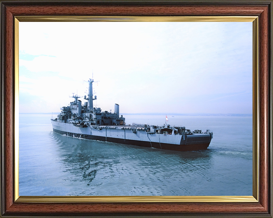 HMS Intrepid (L11) Photo Print - Port Quarter View - Royal Navy Fearless Class Amphibious Ship Hampshire Prints 10 x 8 Classic Frame No