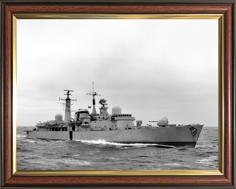 HMS Exeter (D89) Royal Navy Type 42 Destroyer At Sea May 1982 Photo Print Wall Art Decor Posters, Prints, & Visual Artwork Hampshire Prints 10 x 8 Classic Frame No
