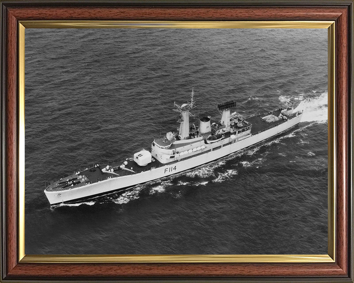 HMS Ajax (F114) Photo Print - Underway - Royal Navy Leander Class Frigate Posters, Prints, & Visual Artwork Hampshire Prints 10 x 8 Classic Frame No
